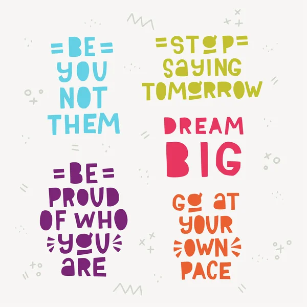 Conjunto de frases inspiradoras — Vector de stock