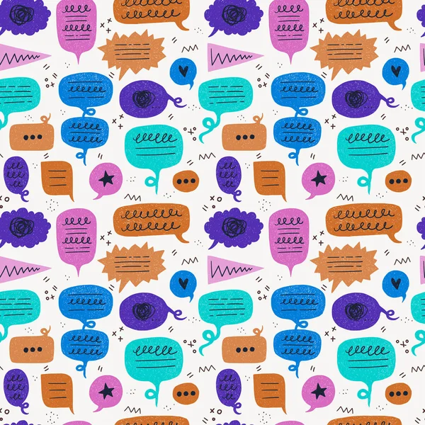 Seamless pattern made of hand drawn comic bubbles — Stock Vector