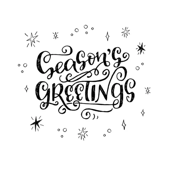 Season's greetings hand lettering phrase — Stock Vector