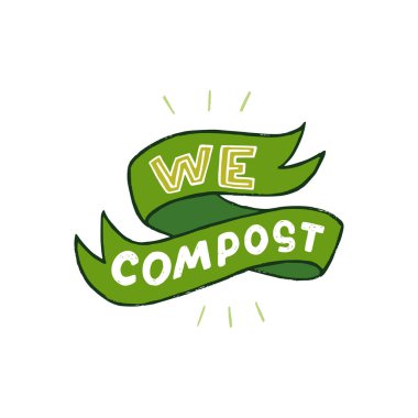 Dekoratif yeşil kurdele ve el çizimi harflerle 