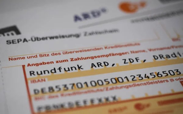Viersen Deutschland Juni 2020 Schließung Des Überweisungsformulars Von Gez Ard — Stockfoto