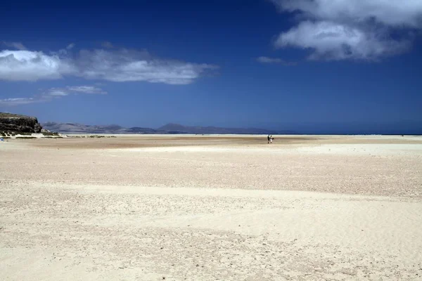 Endless Wide Tideland Lagoon Gorriones Playa Sotavento Costa Calma Fuerteventura — Φωτογραφία Αρχείου