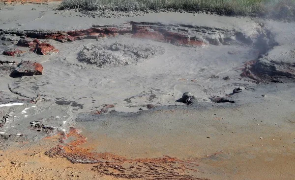 Seltun Bote Barro Hirviendo Caliente Burbujeante Humeante — Foto de Stock