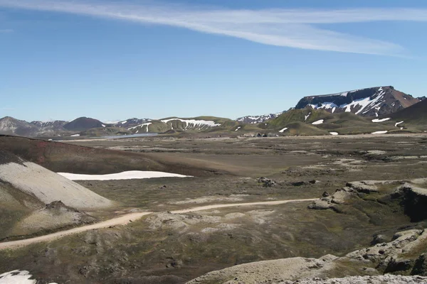 Surrealistische Geïsoleerde Krater Onwerkelijk Dor Landschap Laki Vulkaankrater Ijsland — Stockfoto