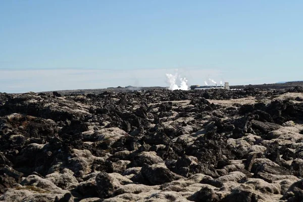 Blauwe Lagune Blauwe Kleur Komt Van Silicaten Reflecterend Licht Ijsland — Stockfoto