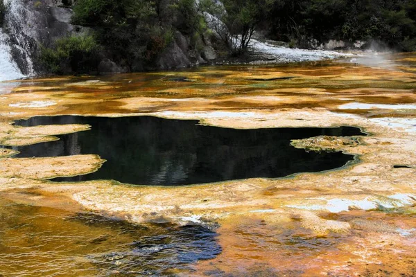 Parque Geotermal Oculto Orakei Korako Vista Sobre Piscina Caliente Con — Foto de Stock