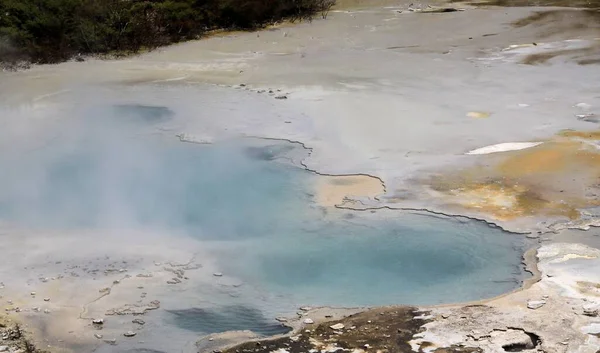 Orakei Korako Vallée Géothermique Cachée Vue Sur Piscine Chaude Bleue — Photo