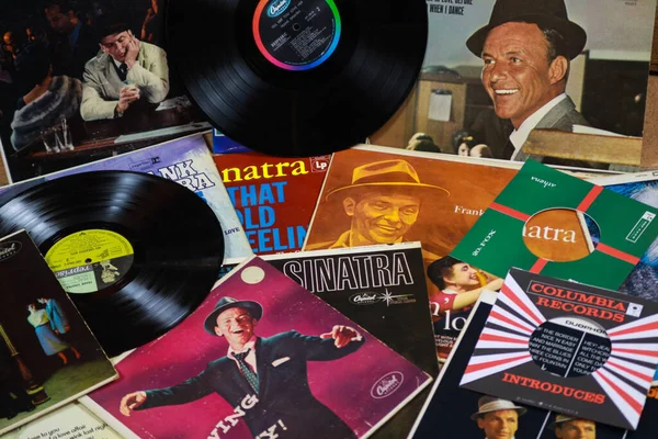 Viersen März 2019 Blick Auf Frank Sinatras Plattensammlung — Stockfoto