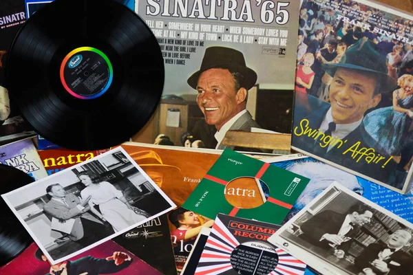 Viersen Germanse March 2019 Utsikt Frank Sinatra Vinylplatesamling – stockfoto