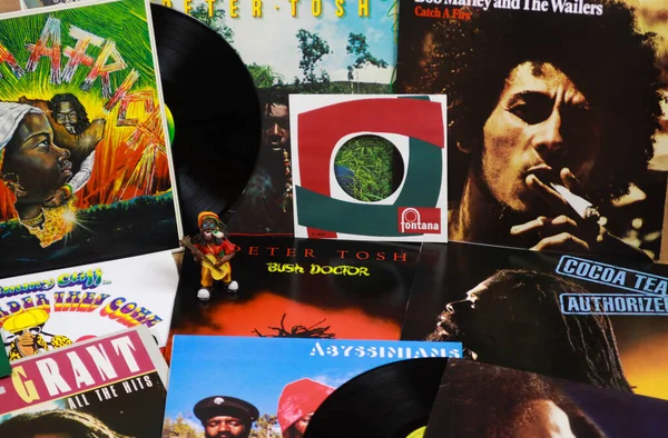 Viersen Alemanha Março 2019 Vista Sobre Coleção Discos Vinil Reggae — Fotografia de Stock