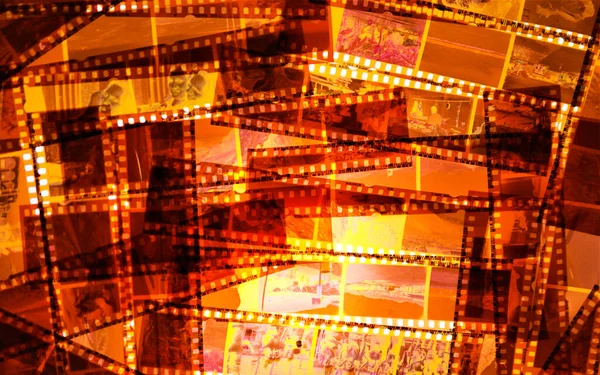 Viersen Alemanha Setembro 2018 Fechar Tiras Filme Vintage Retro Iluminado — Fotografia de Stock