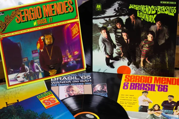 Viersen Germany May 2019 View Sergio Mendes Vinyl Record Collection — Stock Photo, Image