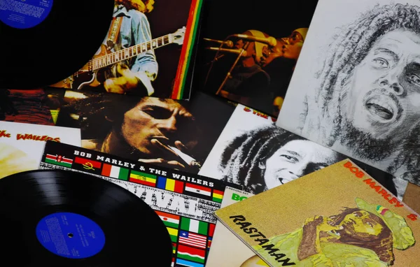 2019 View Bob Marley Vinyl Record Collection — 스톡 사진