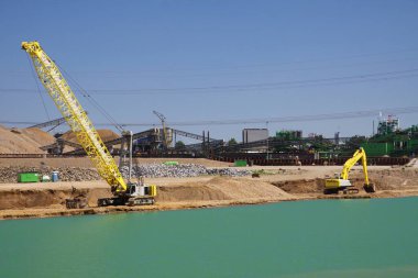 Hollanda, Sittard yakınlarındaki Hollanda 'daki mavi taş ocağının manzarası