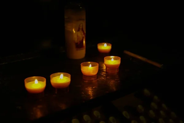 View Isolated Candles Catholic Church — Stock Photo, Image