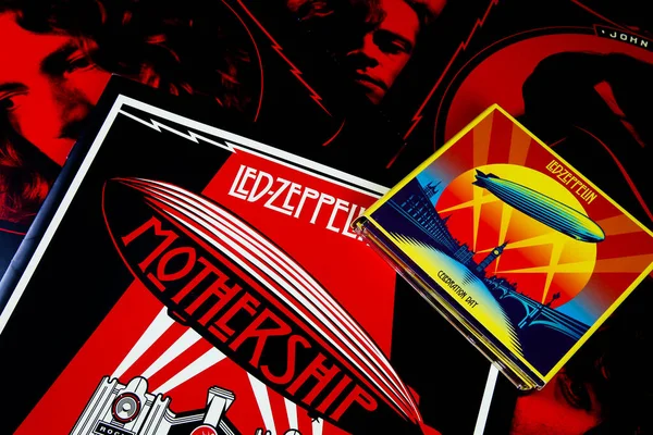 Viersen Deutschland Januar 2020 Blick Auf Led Zeppelins Plattensammlung — Stockfoto