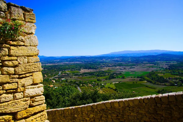 Blick Über Natursteinmauer Und Turm Der Mittelalterlichen Festung Auf Endloses — Stockfoto