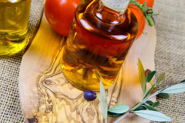Concepto Mediterráneo Comida Sana Italiana Primer Plano Aislado Botellas Aceite — Foto de Stock