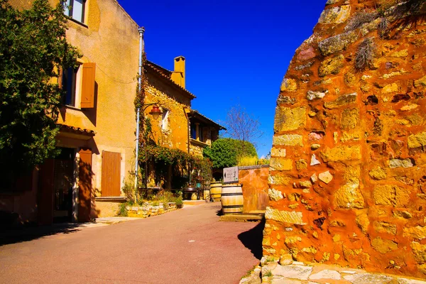 Roussillon Provence Francja Października 2019 Widok Poza Ochrą Żółtą Fortecą — Zdjęcie stockowe
