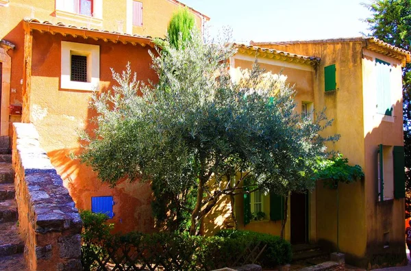 Roussillon Provence France October 2019 View Red Ochre Mediterranean House — Stock Photo, Image