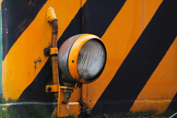 Landschaftspark Duisburg Alemanha Fechar Lâmpada Elétrica Uma Locomotiva Antiga Com — Fotografia de Stock