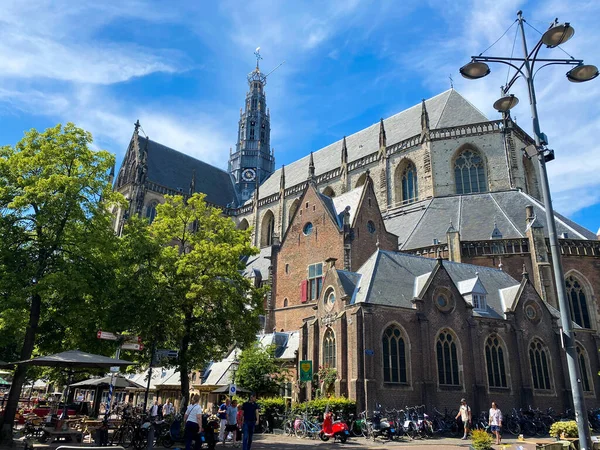 Haarlem Pays Bas Juin 2020 Vue Sur Cathédrale Grote Kerk — Photo