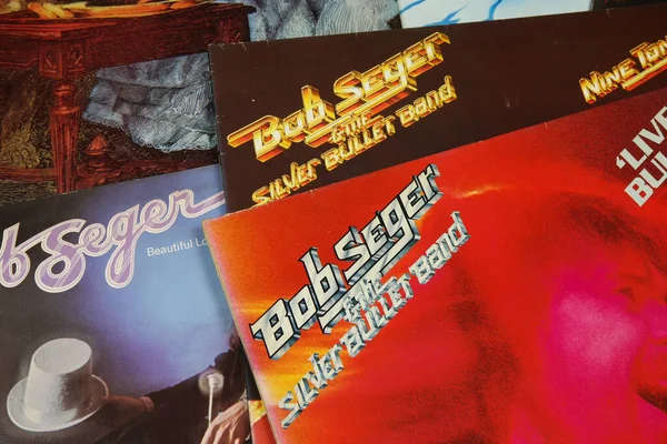 Viersen Deutschland Juli 2020 Nahaufnahme Der Bob Seger Plattencover Sammlung — Stockfoto