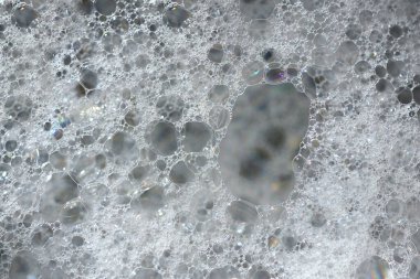 Bol köpüklü sabun köpüğünün yakın çekim, doku, dokusu ve arkaplanı