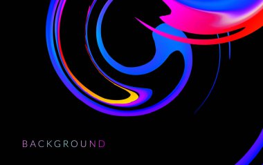 Akışkan soyut arka plan. Canlı degradeler ve karışım şekilleri. Müzik, sanatsal ve fütüristik afiş, afiş, pankartlar, kimlik, web tasarımı için Neon renk tasarım şablonları. Sıvı mürekkep arka plan.