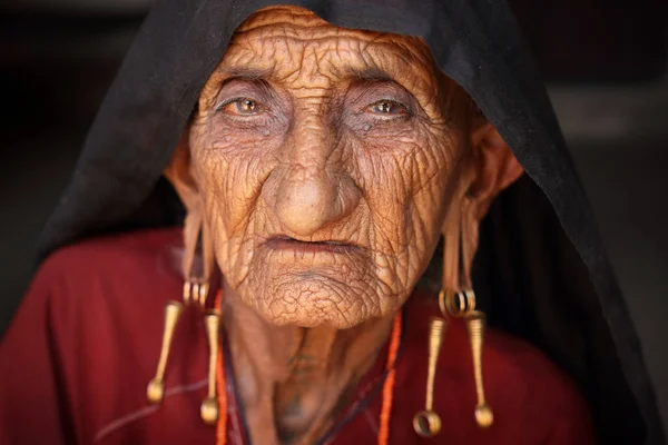 Rann Kutch Indien Dezember 2018 Unbekannte Alte Rabari Frau Einem — Stockfoto