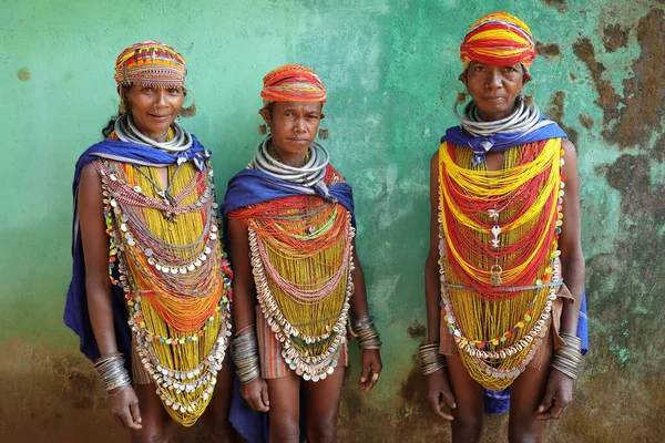Onkadelli Inde Décembre 2019 Femmes Tribales Bonda Non Identifiées Dans — Photo