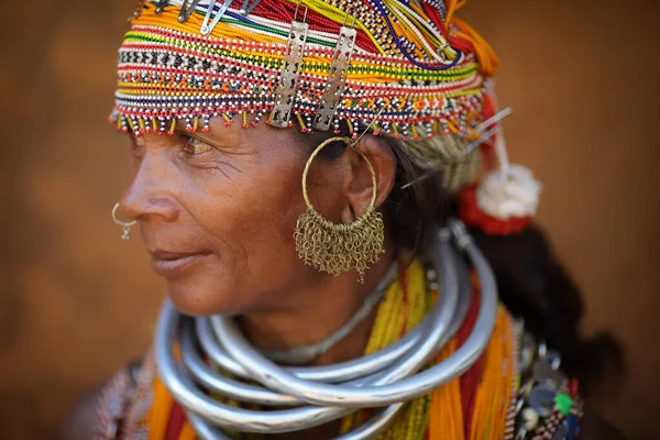 Onkadelli India Diciembre 2019 Mujer Tribal Bonda Identificada Una Aldea — Foto de Stock