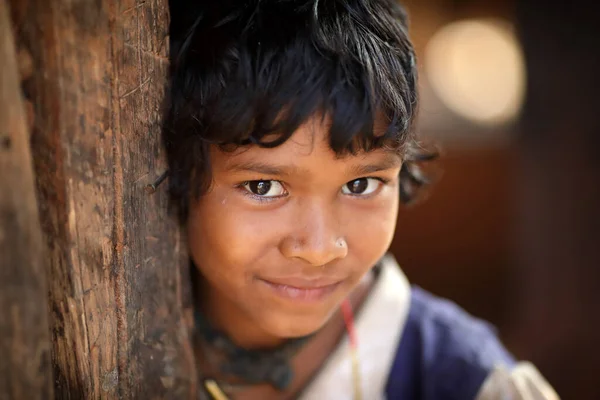 Koraput India Novembre 2019 Ragazza Tribale Paraja Non Identificata Villaggio — Foto Stock