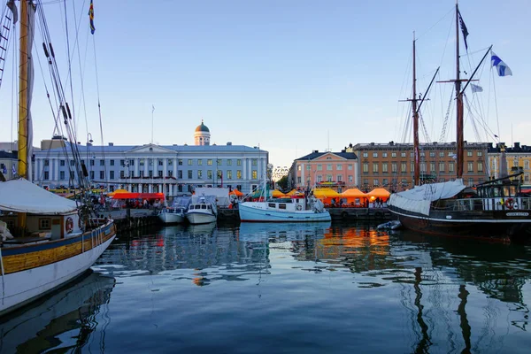 Helsinki Finland October 2015 Fishing Boats Old Sailing Boat Helsinki — Stock Photo, Image