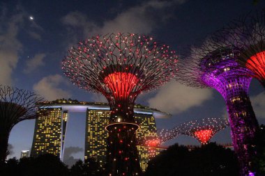 Imperdible espectaculo de luces y musica clasica en el bello y popular Marina Bay, en Singapur. clipart