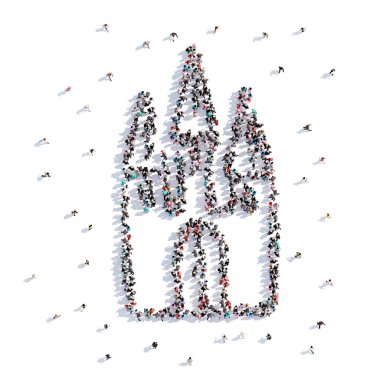 Bir sürü insan formu eski kale, bir tatil Cadılar Bayramı