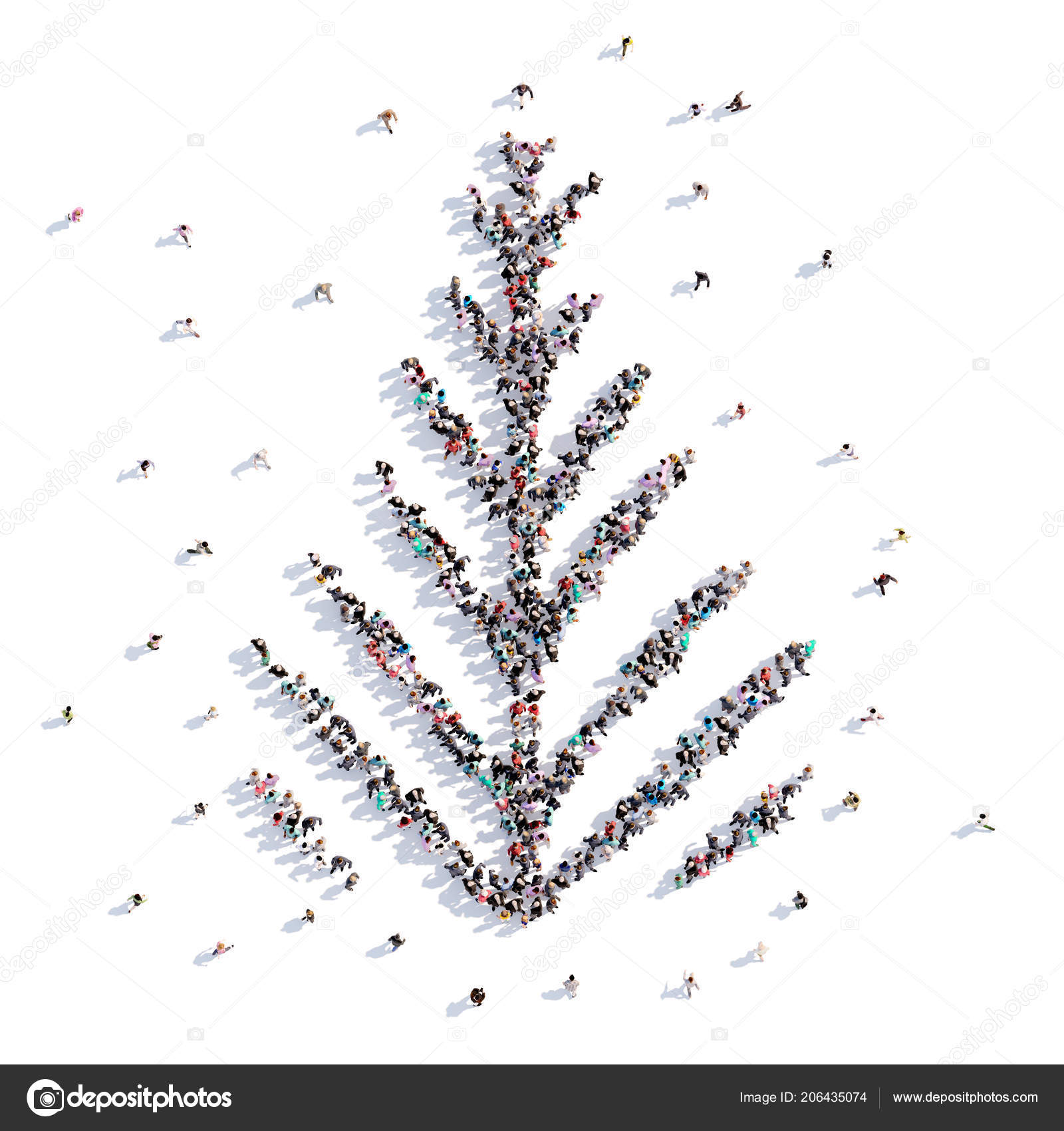 Un Sacco Di Persone Forma Di Albero Di Natale Disegno Per