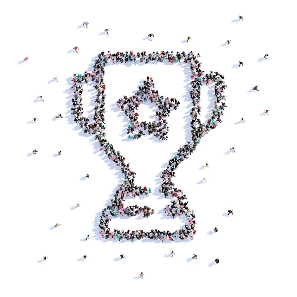 A lot of people form award, icon . 3d rendering. — Stock Photo, Image