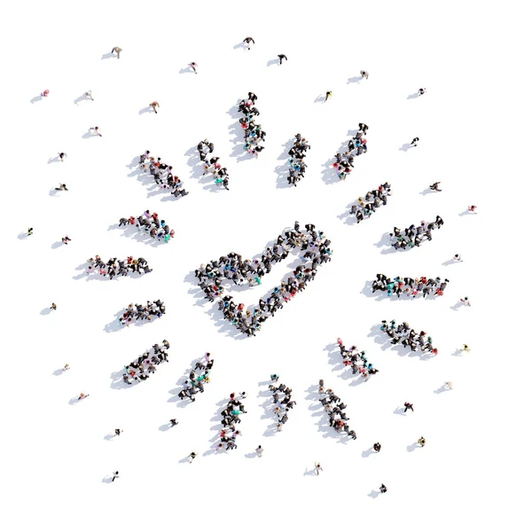A lot of people form check marks, icon . 3d rendering. — Stock Photo, Image