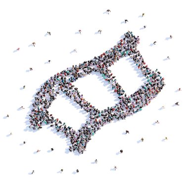 Bir sürü insan formu ILM, kutsal kişilerin resmi. 3D render.