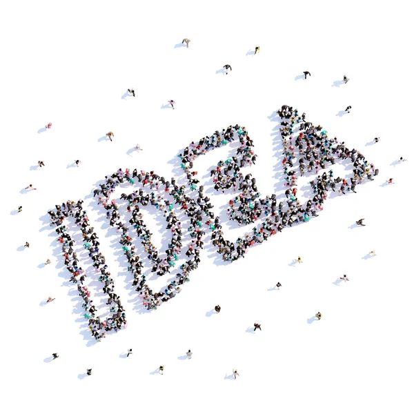 Mucha gente forma idea, icono. renderizado 3d . —  Fotos de Stock
