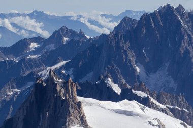 Kış manzara dağ alp havadan görünümü