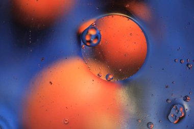 Sıvı veya hava makro çekim. arka cam molekül sctructure, makro 3d çekim alan derinliği ile render.