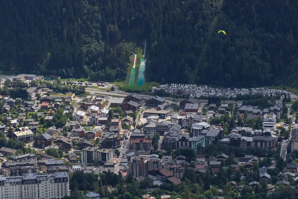 Vista Superior Centro Cidade Chamonix Mont Blanc — Fotografia de Stock