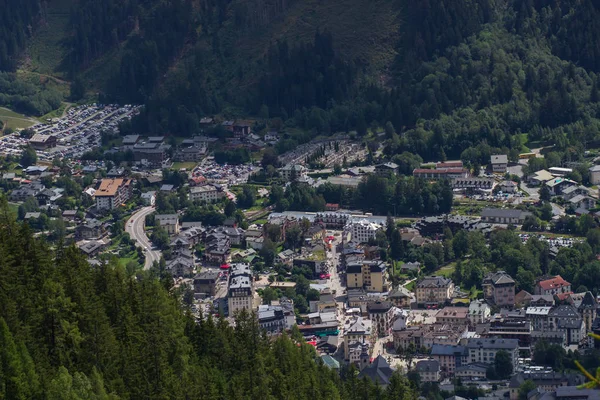 Blick Von Oben Auf Das Stadtzentrum Von Chamonix Mont Blanc — Stockfoto
