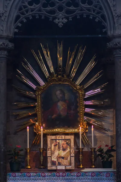 Icono Virgen Puerta Del Amanecer Madre Dios Ostrobram Viena — Foto de Stock