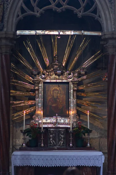 Icono Virgen Puerta Del Amanecer Madre Dios Ostrobram Viena — Foto de Stock