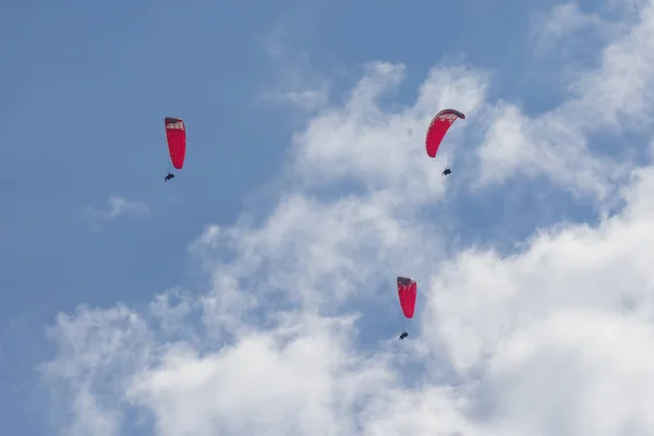 Bela Paisagem Com Parapentes Alpes Suíça — Fotografia de Stock