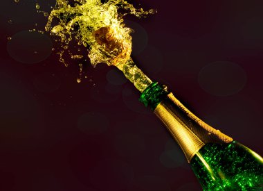 Şampanya Cork bokeh arka plan üzerinde haşhaş kapatmak