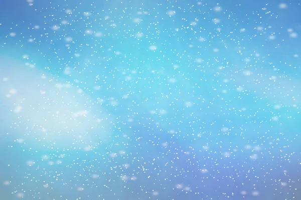 Soyut Mavi bokeh arka plan defocused. Kış kar ile.